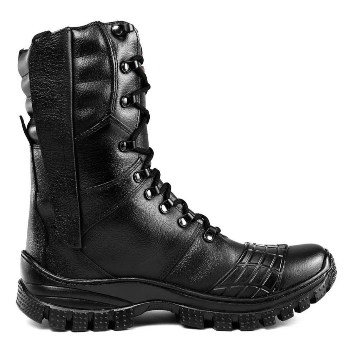 Coturno Militar Couro Palmilha Em Gel Preto 4092 Preto Uragan