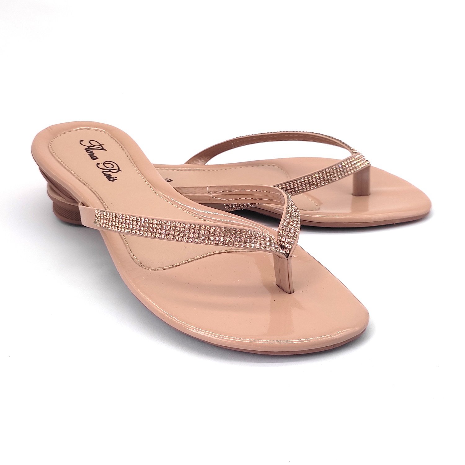 Sandália Feminina Rasteirinha Salto 2 Cm de Dedo 777 Rosa